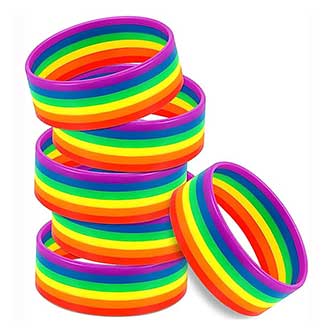 1 inch Rainbow Silicone Wristbands 